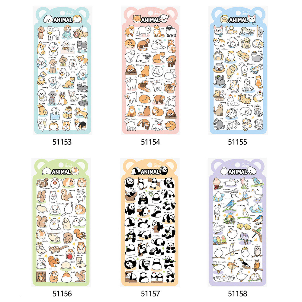 Nekoni Animal Sticker: Dog-Lamb-Kitty-Squirrel-Panda-BIrd