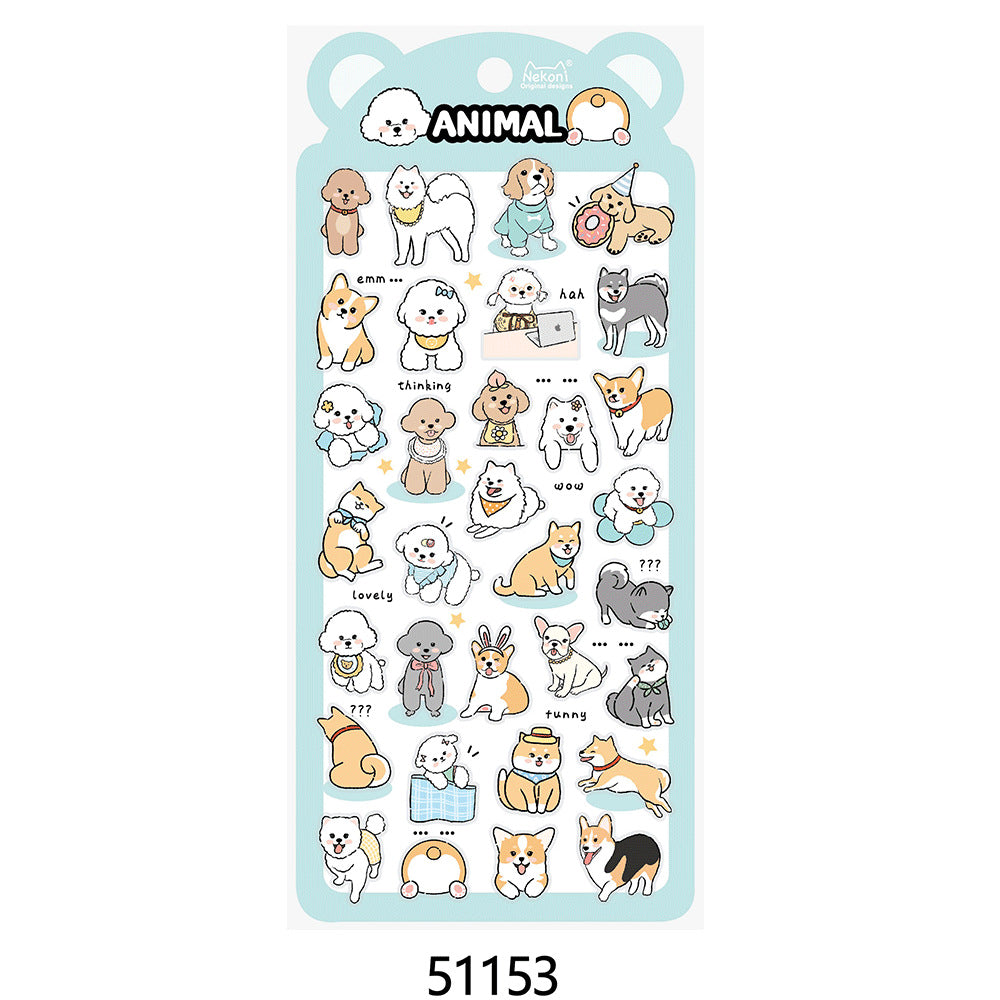 Nekoni Animal Sticker: Dog-Lamb-Kitty-Squirrel-Panda-BIrd