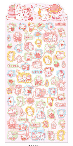 Nekoni Sticker: Bunny-Dinosaur-Penguin-Cat-Bear-Lamb