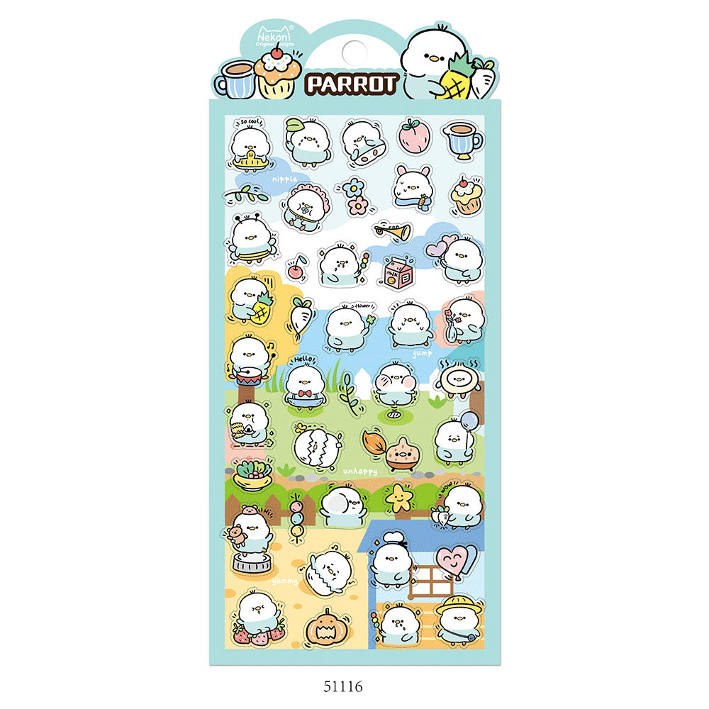 Nekoni Sticker: Kitty-Parrot-Koala-Bear-Penguin-Panda