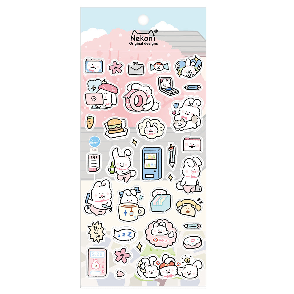 Nekoni Sticker: Cat-Dog-Rabbit-Hamster