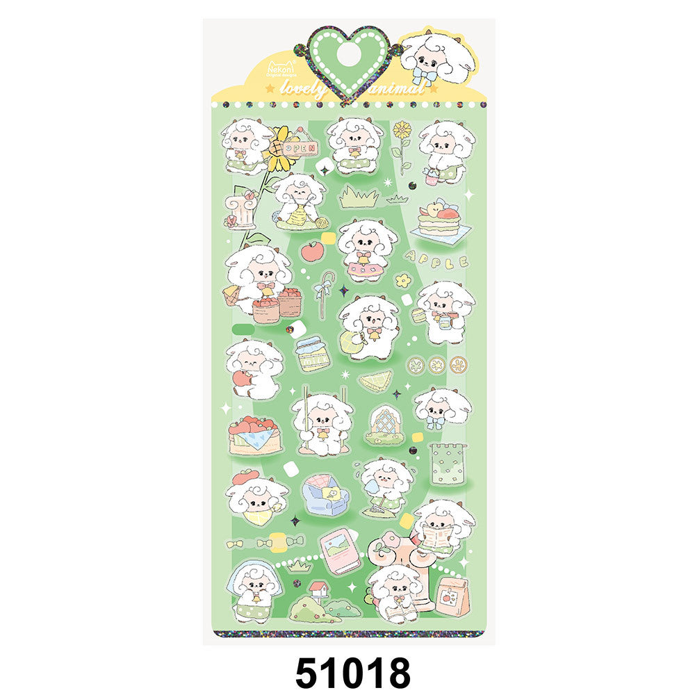 Nekoni Sticker: Lovely Animal Sparkling Series