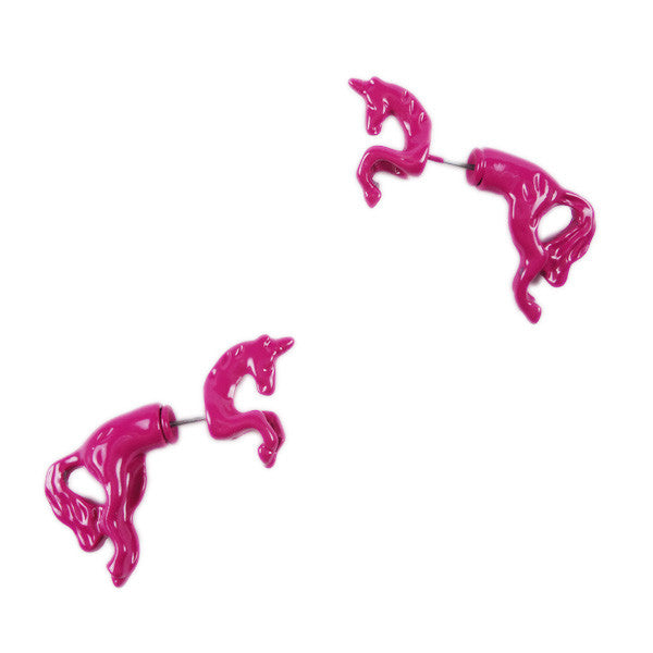 Neon Unicorn Front and Back Earrings