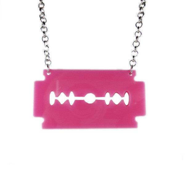 Double Edge Razor Blade Laser Cut Necklace