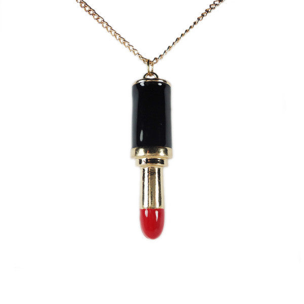 Kick-ass Red Lipstick Necklace