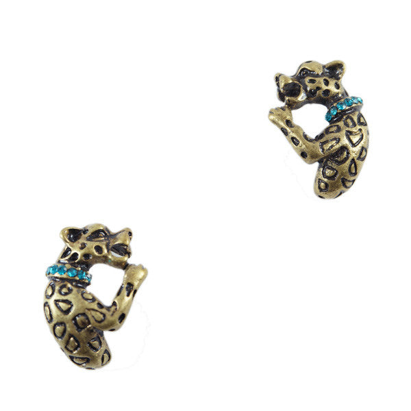 Vintage Leopard Stud Earrings