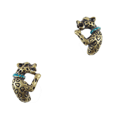 Vintage Leopard Stud Earrings