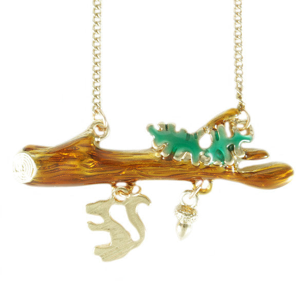 Squirrel and Nut Necklace