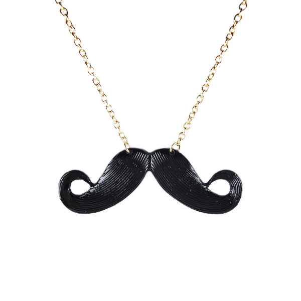 Neon Happy Moustache Necklace