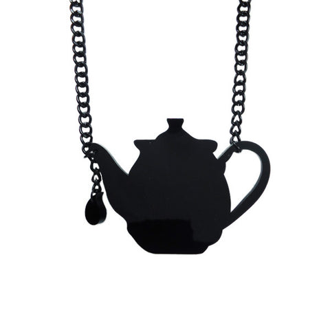 Tea Pot Laser-Cut Necklace