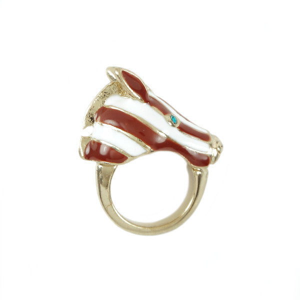 Zebra Head 3D Ring