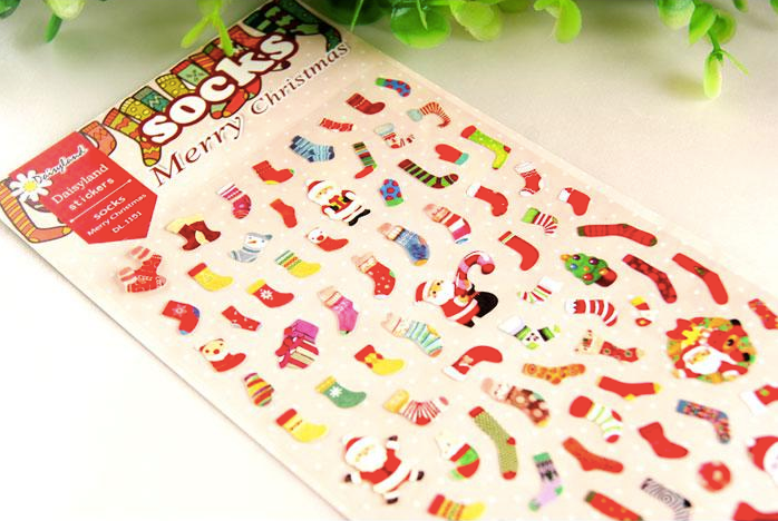 Daisyland Sticker: Merry Christmas Socks