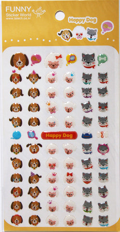 Funny Sticker World: Happy Animal Face - Dog