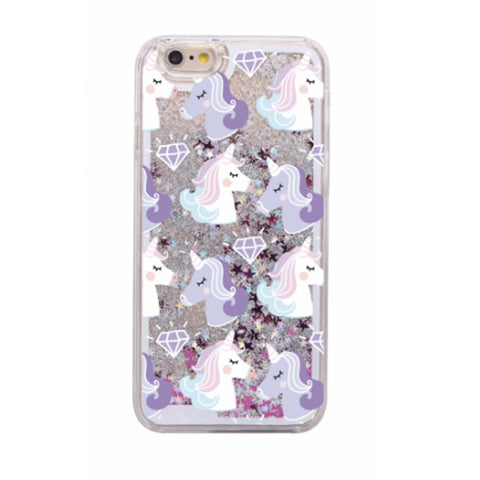 Glitter Waterfall Phone Case - Unicorn with Diamond