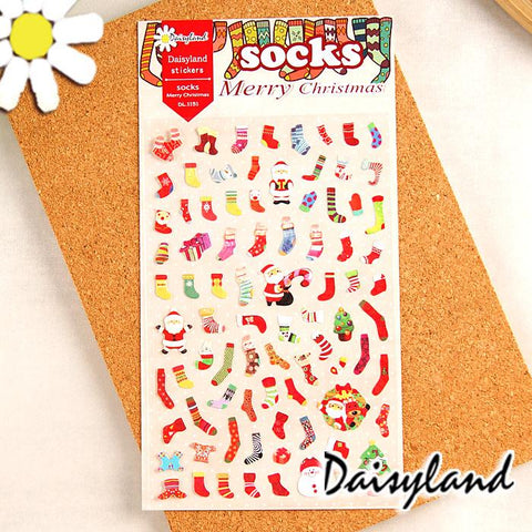 Daisyland Sticker: Merry Christmas Socks